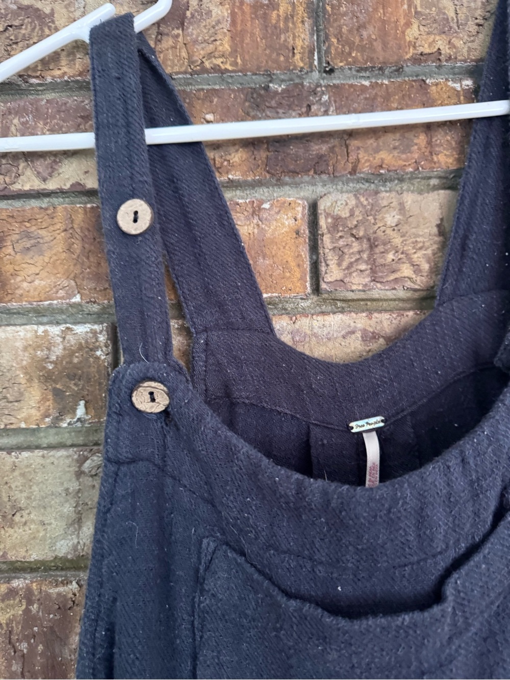 Free people 100% cotton faded black sun drenched baggy relaxed overalls. - Picture 3 of 5